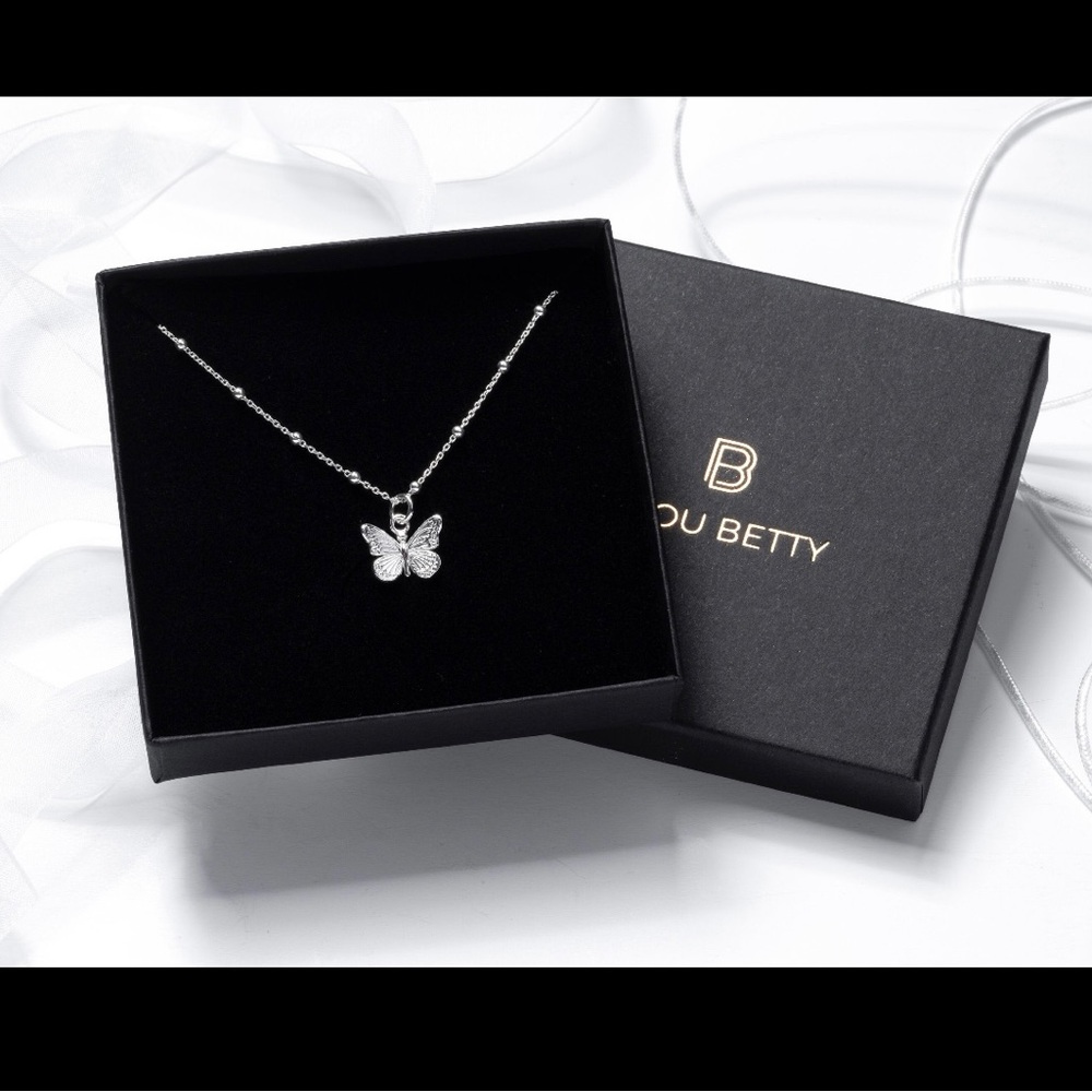 Butterfly Necklace, Silver Butterfly Necklace 18’